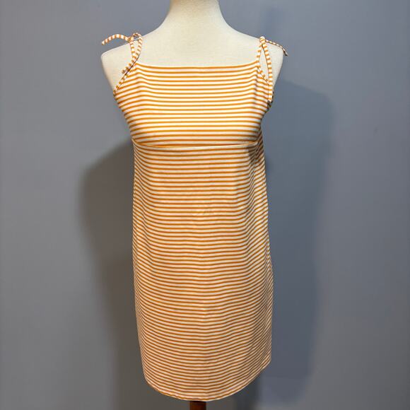 Zara Trafaluc Yellow and White Striped Mini Dress, size small - Picture 1 of 7